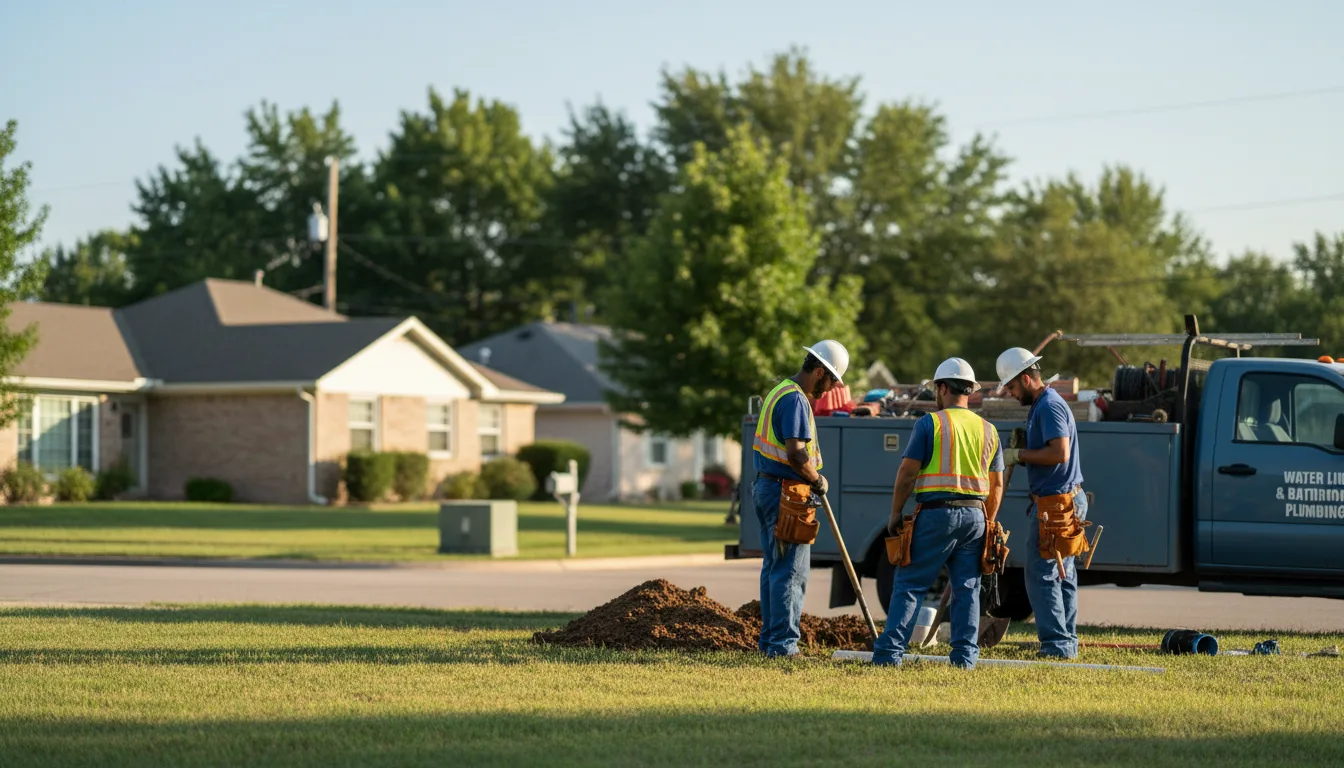 Residential water line and bathroom plumbing service in Oldfield, MO